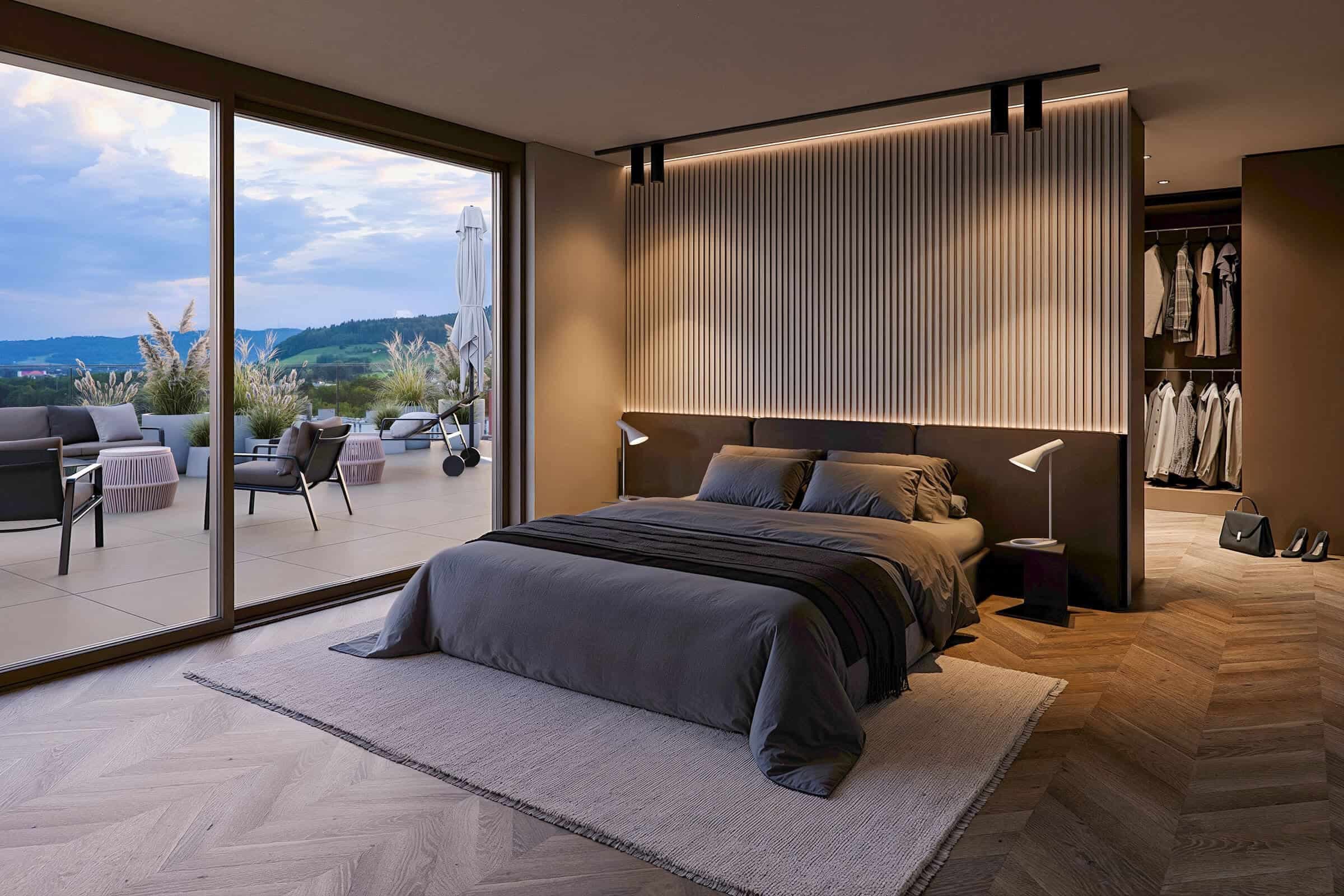 Schlafzimmer mit Ausblick, Erlinsbach